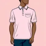 short-sleeved collared light pink polo shirt image